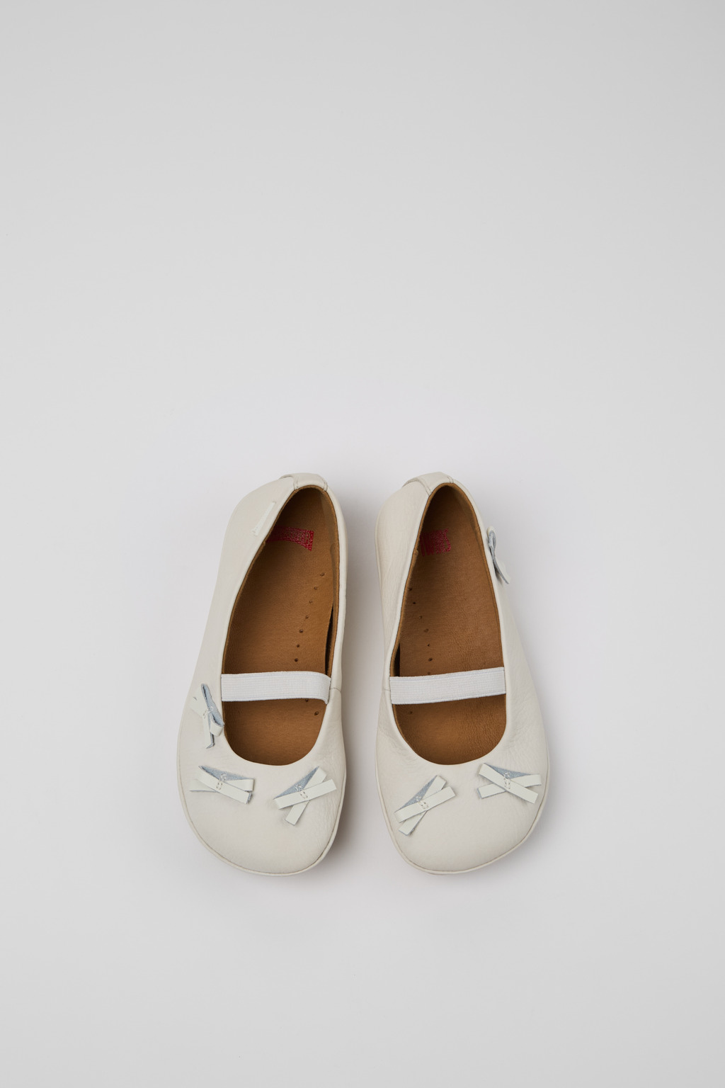 Twins White Leather Ballerina for Kids. - Image 4