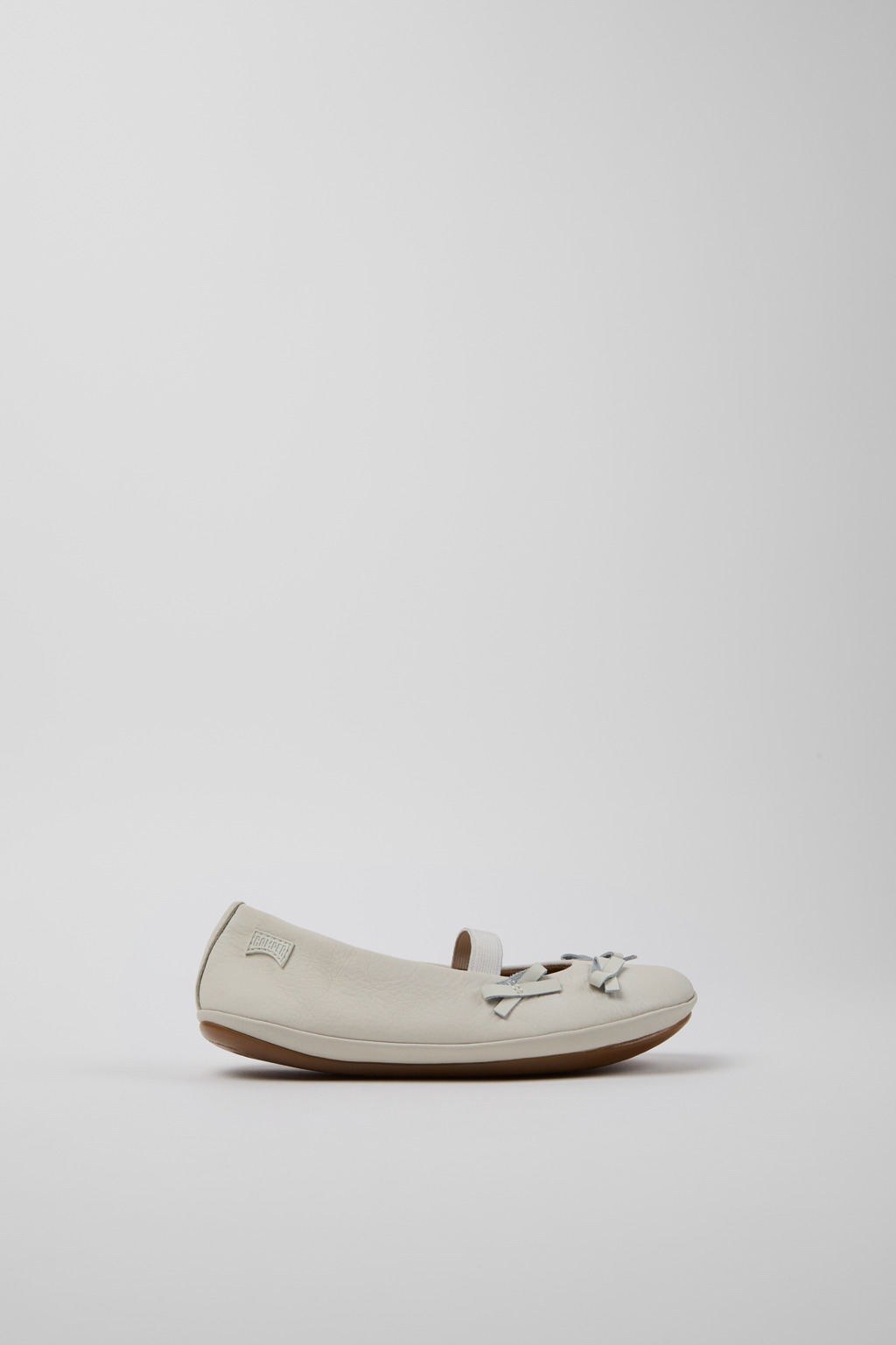 Twins White Leather Ballerina for Kids. - Image 2