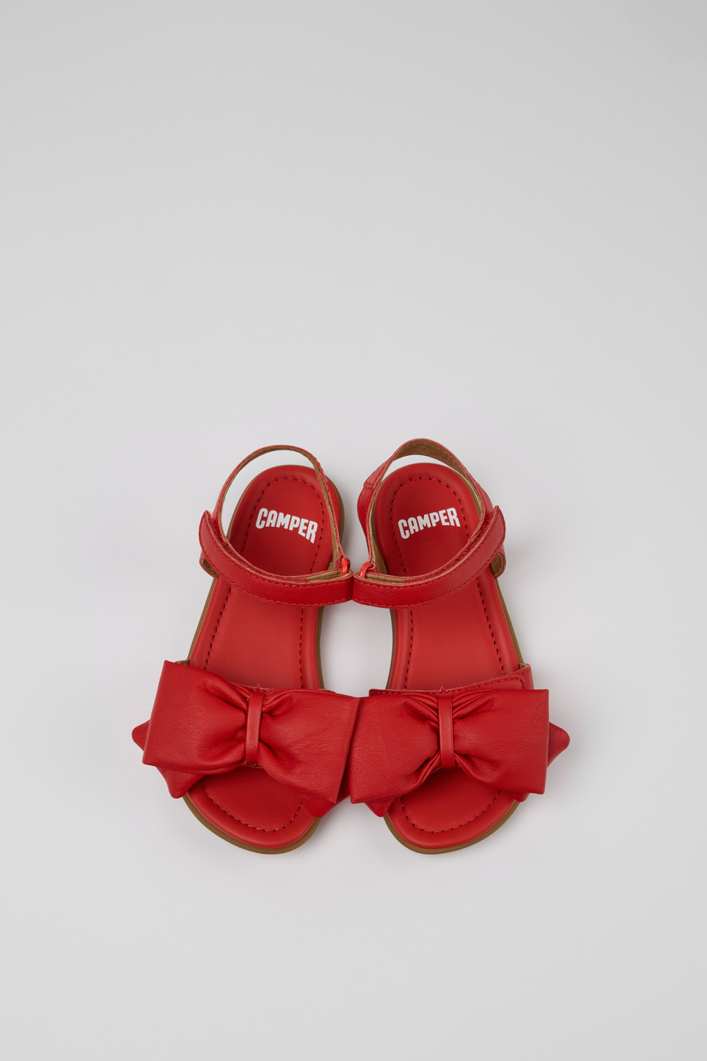 Right Red Leather Sandals for Kids. - Image 4