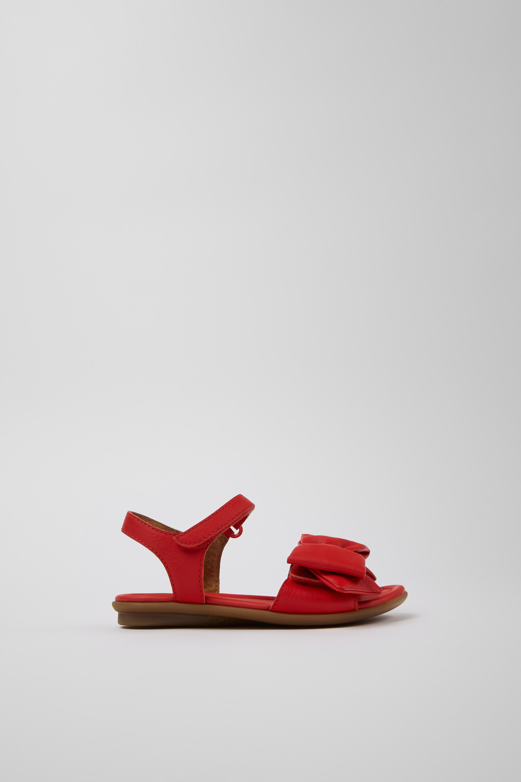 Right Red Leather Sandals for Kids. - Image 2