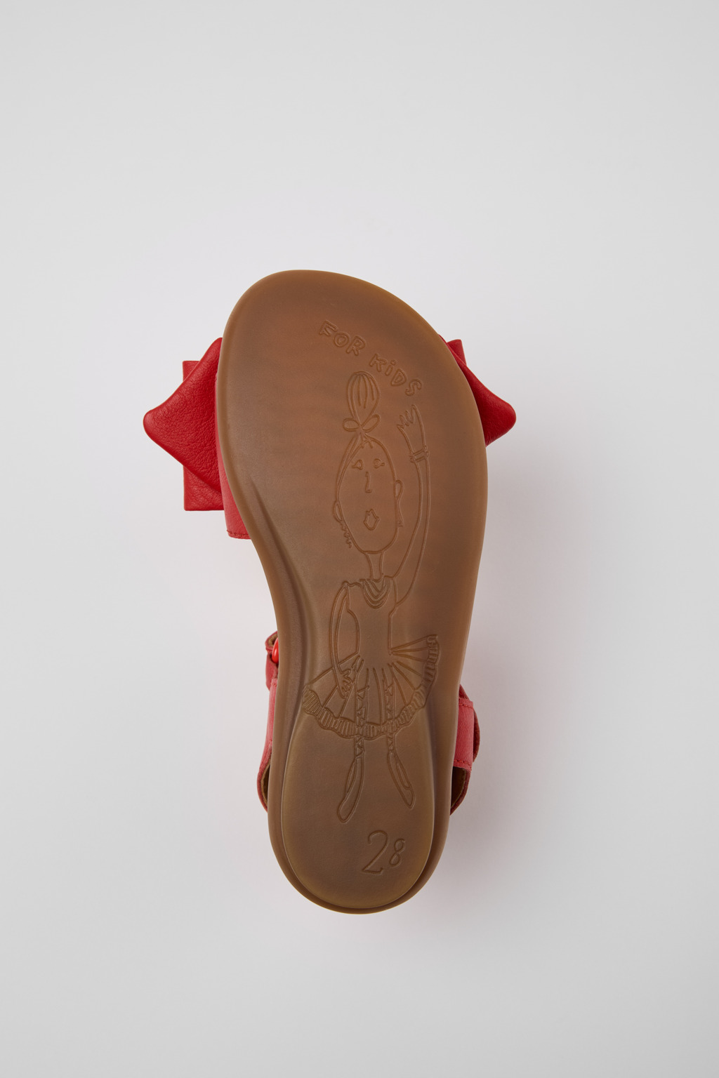 Right Red Leather Sandals for Kids. - Image 5