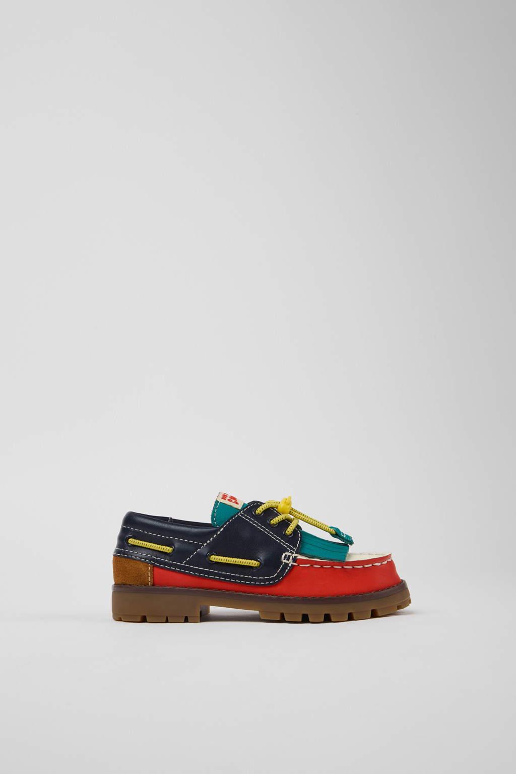Bobo Choses x Camper Multicolor Leather and Nubuck Moccasins for Kids. - Image 2