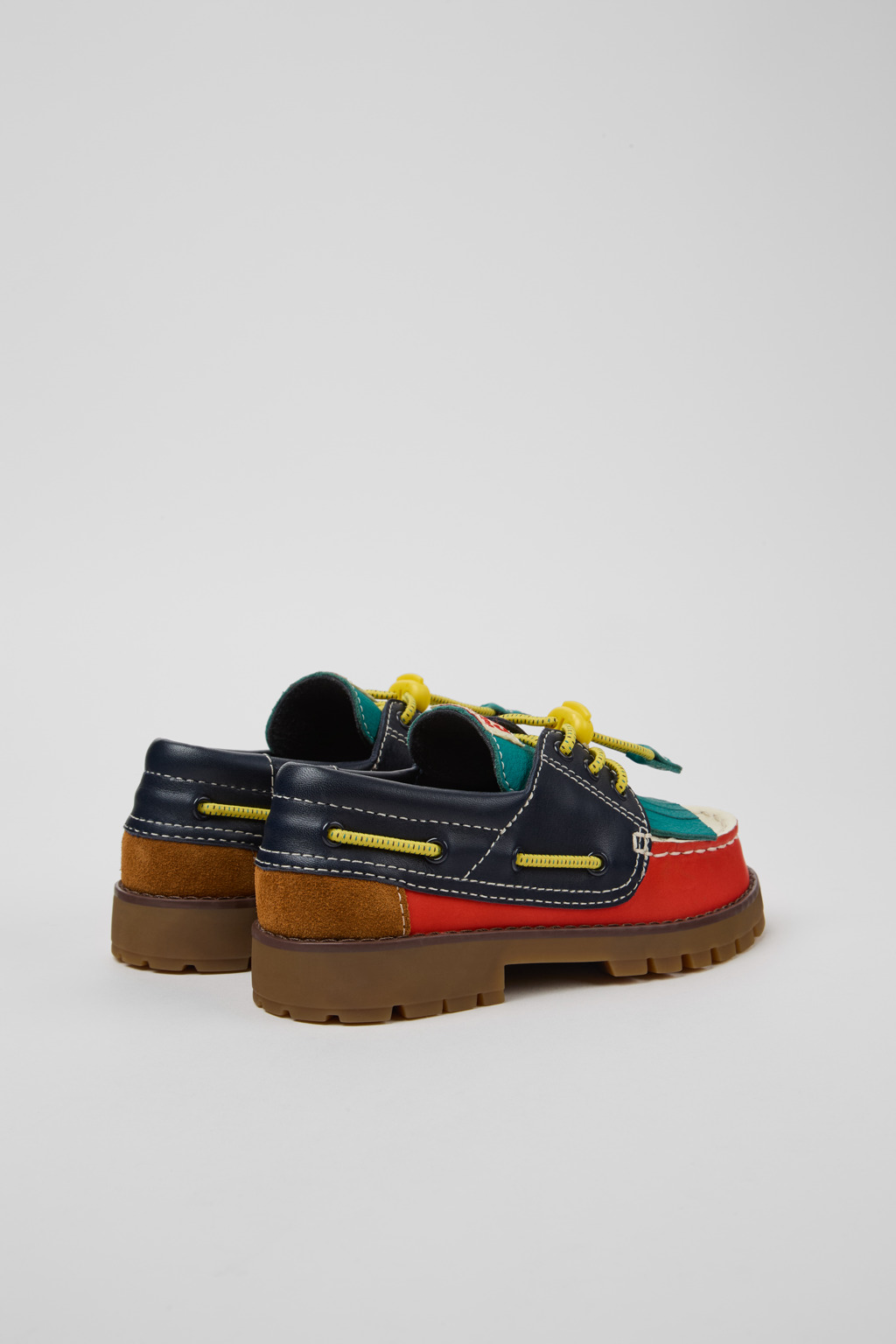 Bobo Choses x Camper Multicolor Leather and Nubuck Moccasins for Kids. - Image 3