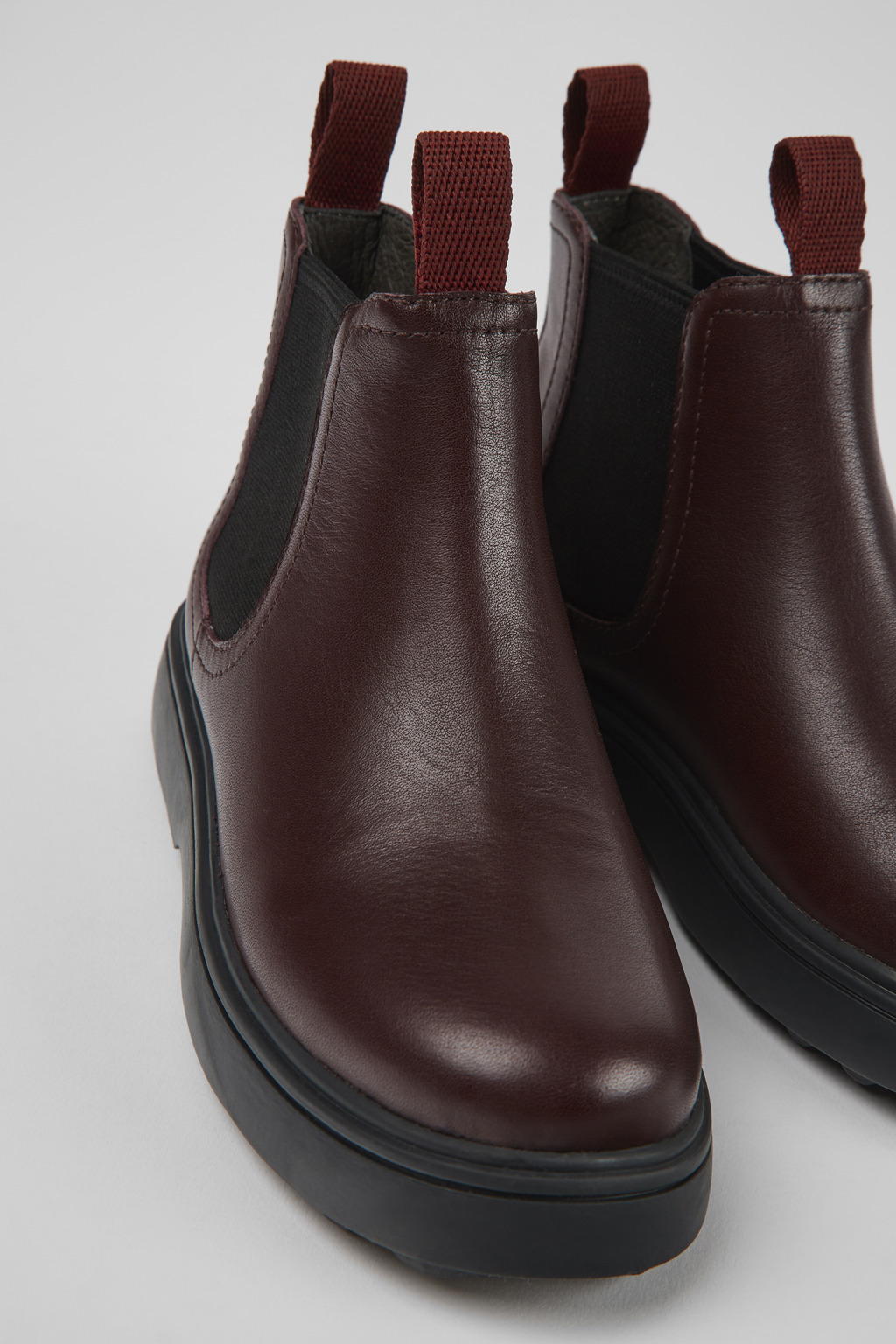 Norte Burgundy leather Chelsea boots for kids