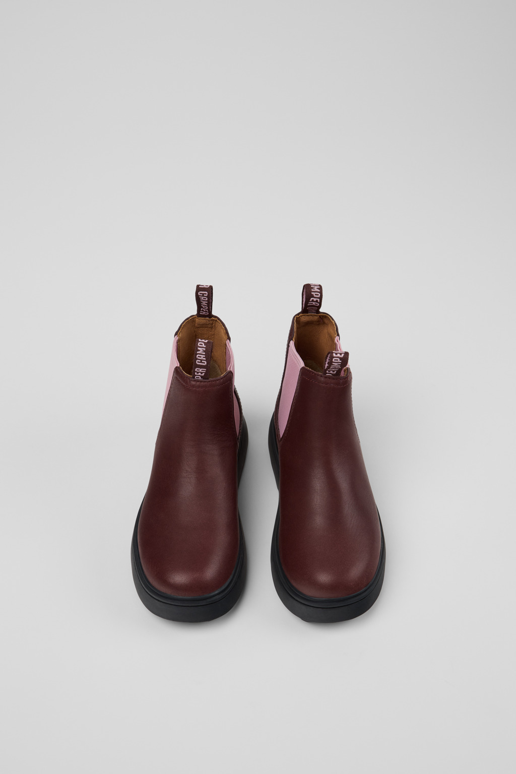 Norte Burgundy Leather Ankle Boots for Kids. - Image 4
