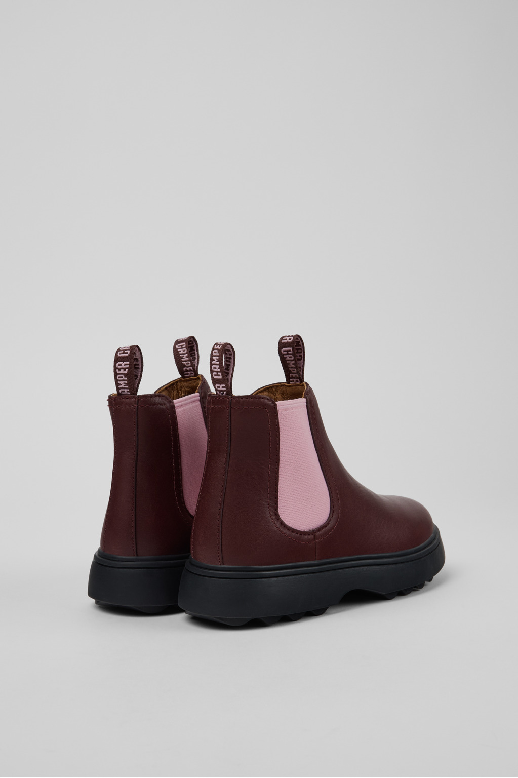 Norte Burgundy Leather Ankle Boots for Kids. - Image 3