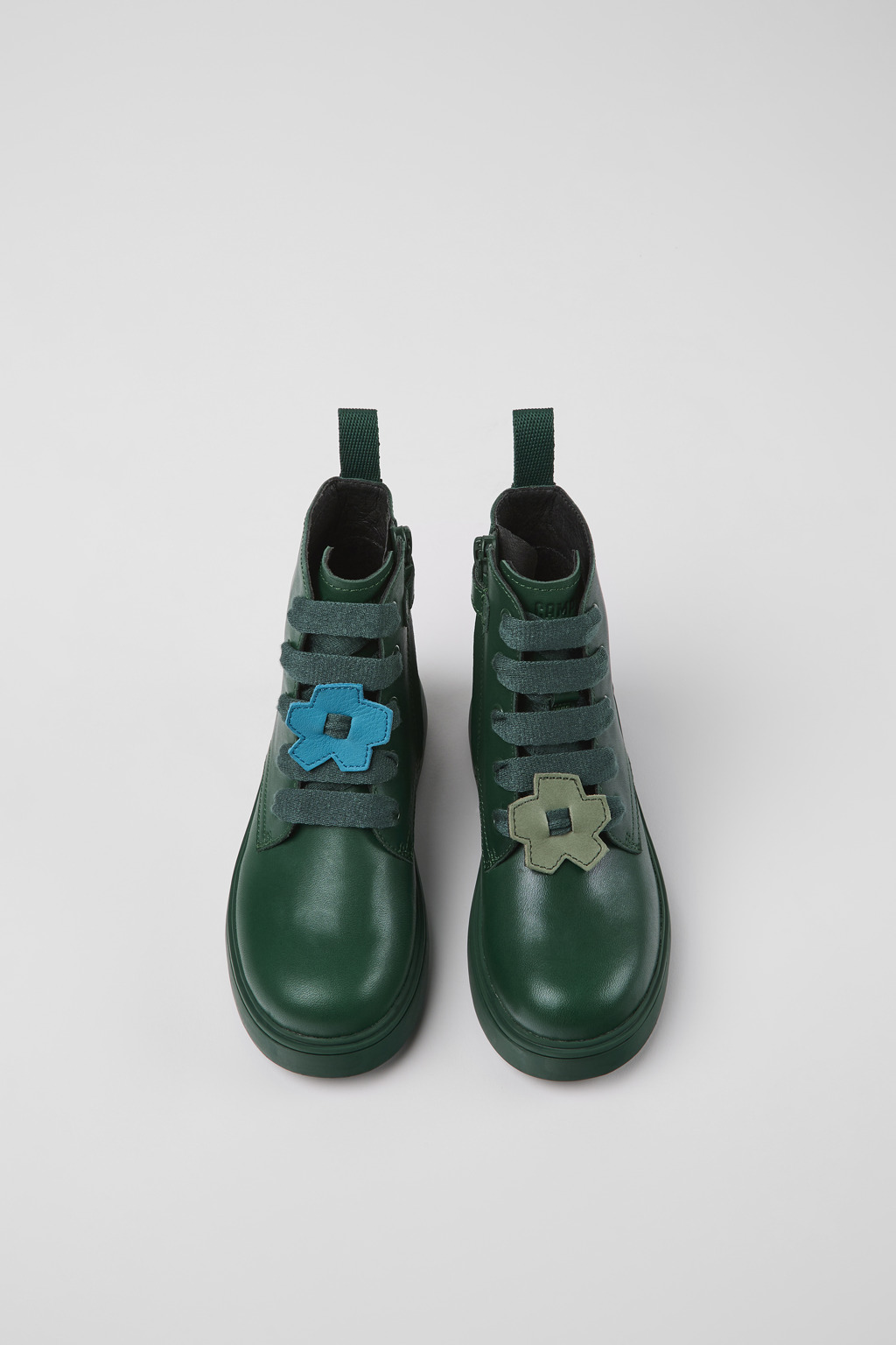 Twins Green leather ankle boots for kids - Image 4