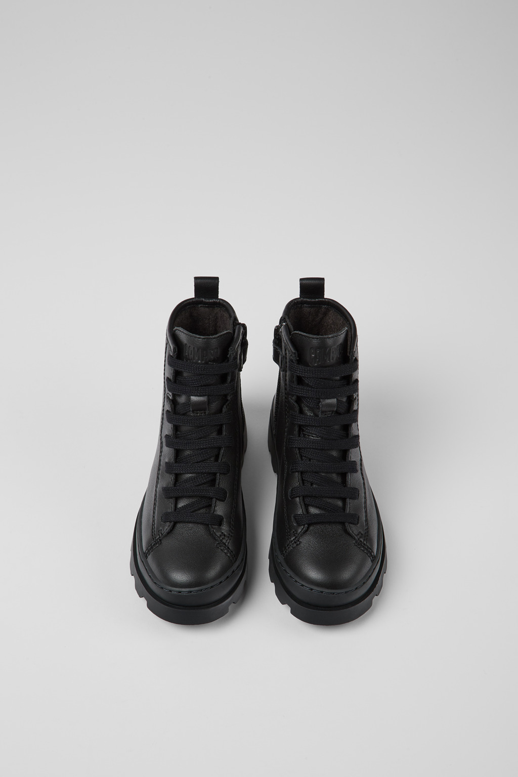 Brutus Black Leather Ankle Boots for Kids. - Image 4