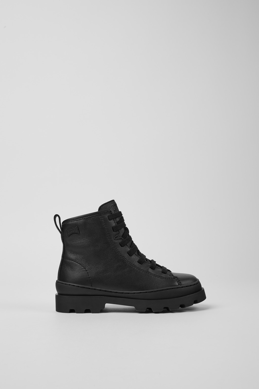 Brutus Black Leather Ankle Boots for Kids. - Image 2