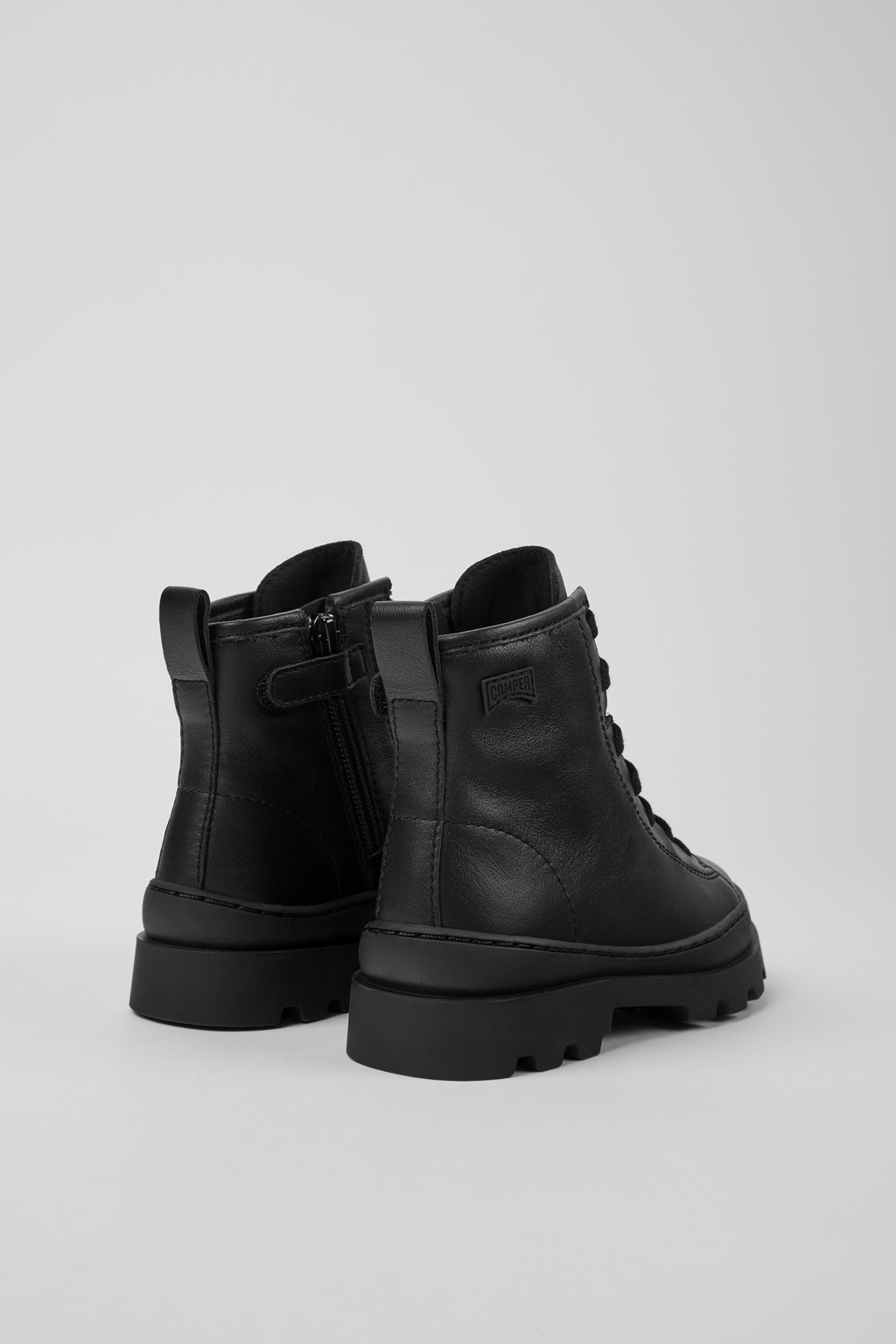 Brutus Black Leather Ankle Boots for Kids. - Image 3