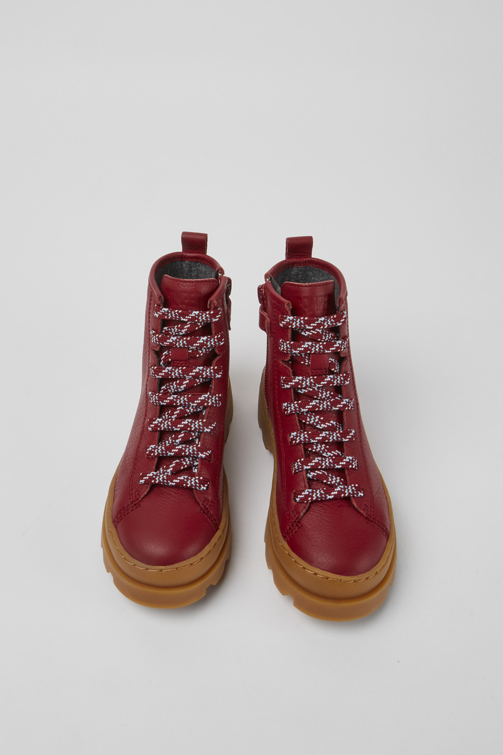 Brutus Red lace up leather boots - Image 4