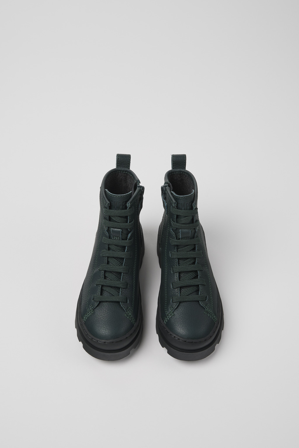 Brutus Dark green leather ankle boots for kids - Image 4