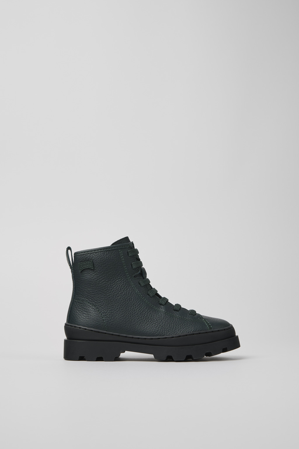 Brutus Dark green leather ankle boots for kids - Image 2