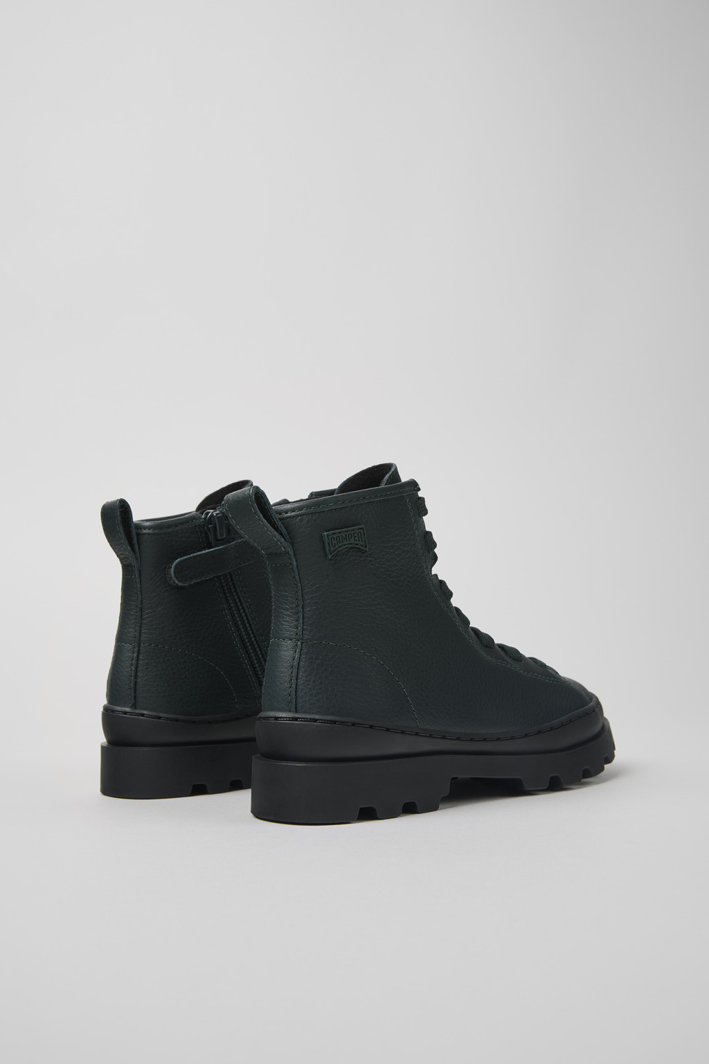 Brutus Dark green leather ankle boots for kids - Image 3