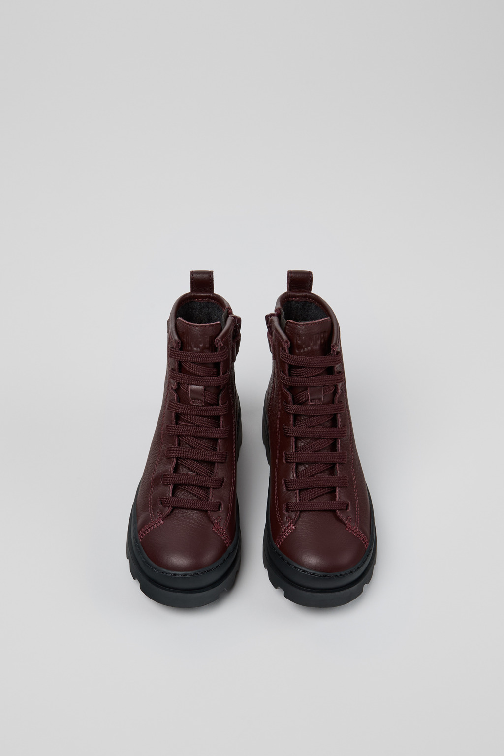 Brutus Burgundy Leather Ankle Boots for Kids. - Image 4
