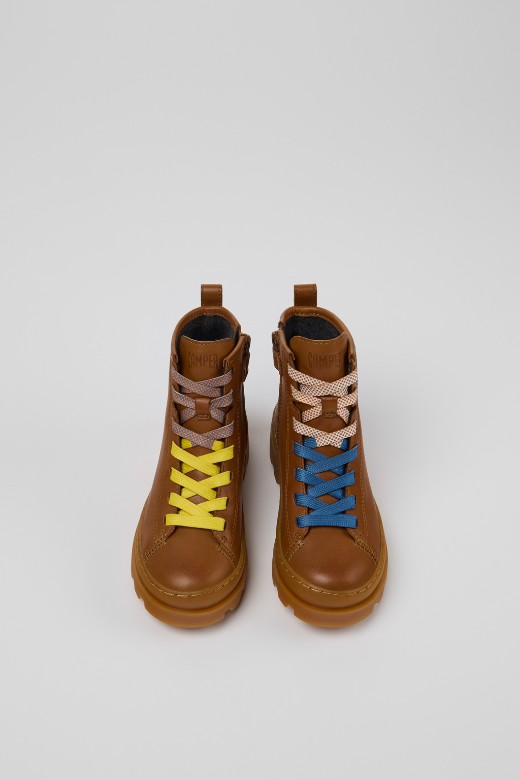 Twins Brown Leather Ankle-Boots for Kids. - Image 4