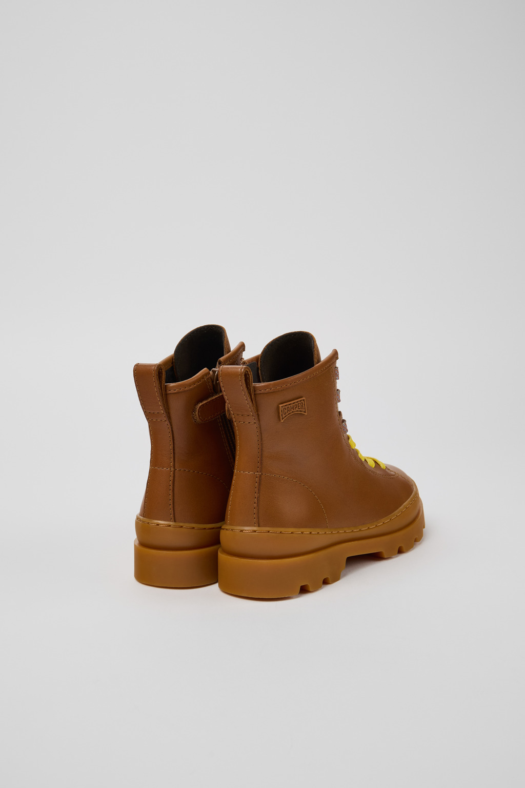 Twins Brown Leather Ankle-Boots for Kids. - Image 3