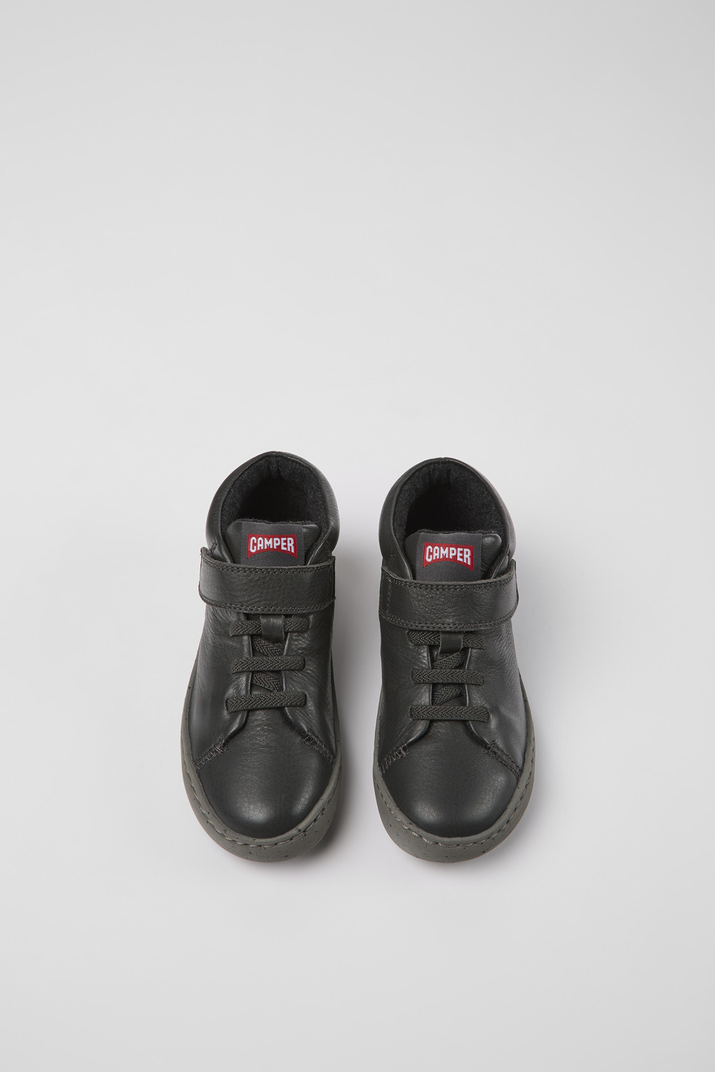 Peu Touring Gray leather ankle boots for kids - Image 4