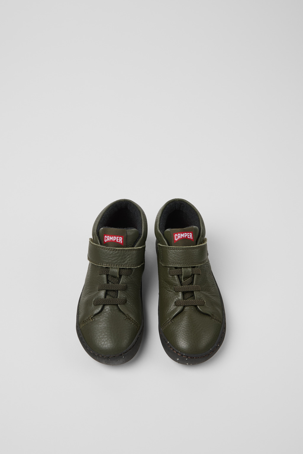 Peu Touring Green leather ankle boots for kids - Image 4