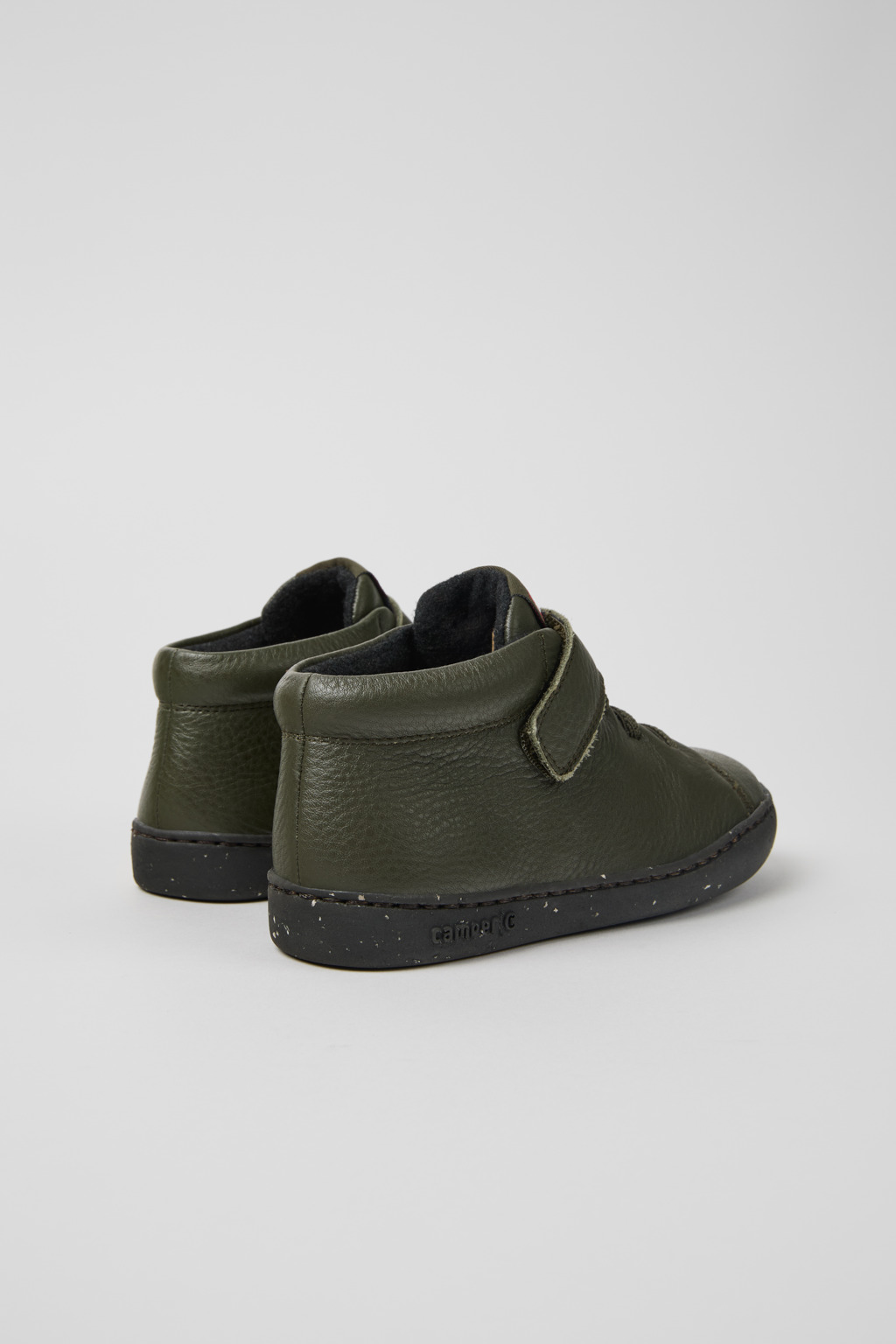 Peu Touring Green leather ankle boots for kids - Image 3