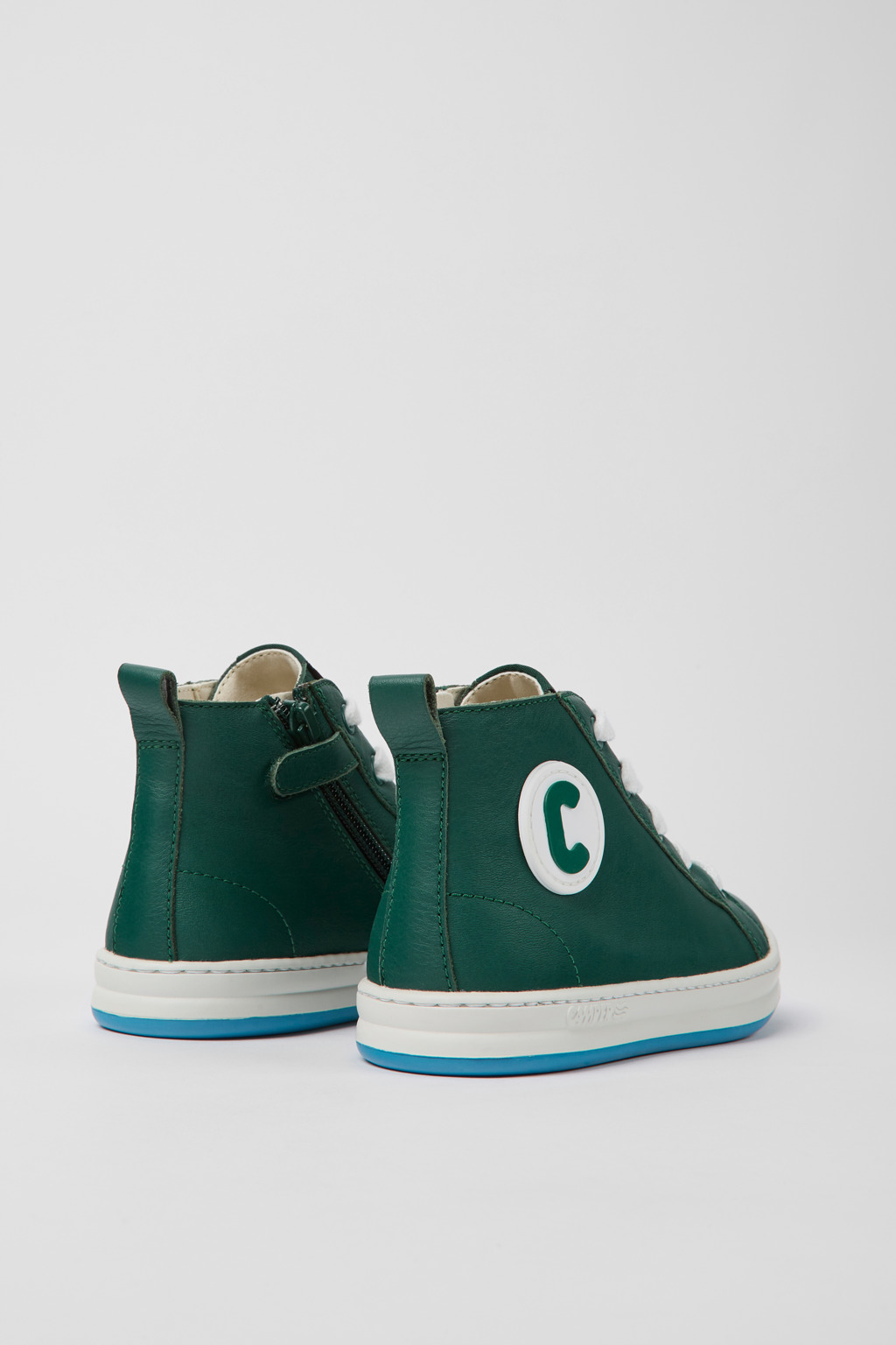 Runner Green leather sneakers for kids - Image 3