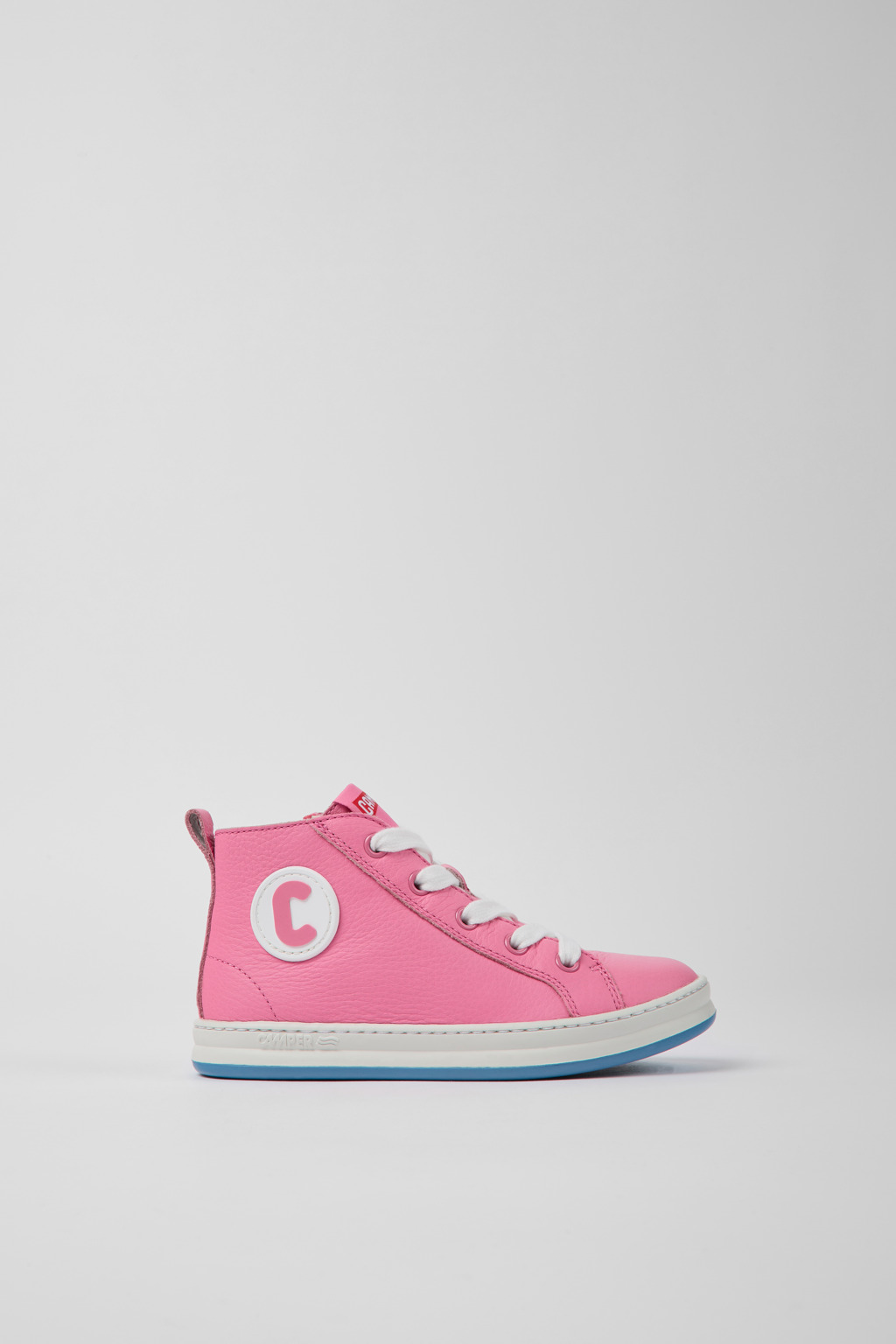 Runner Pink leather sneakers for kids - Image 2