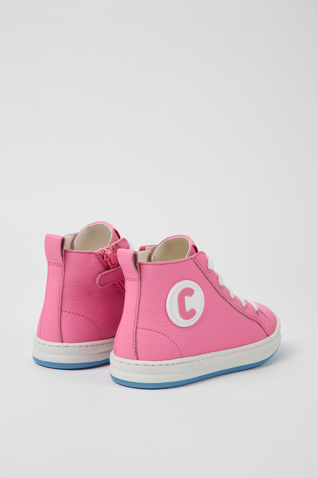 Runner Pink leather sneakers for kids - Image 3