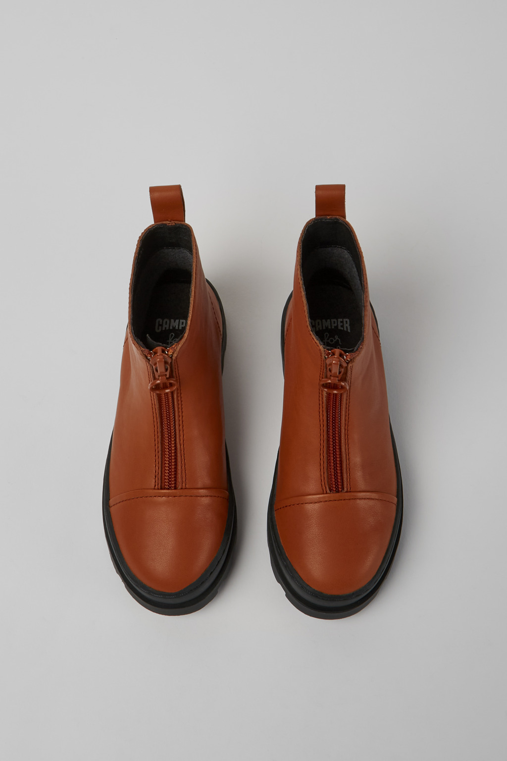 Brutus Brown zip up leather boots - Image 4