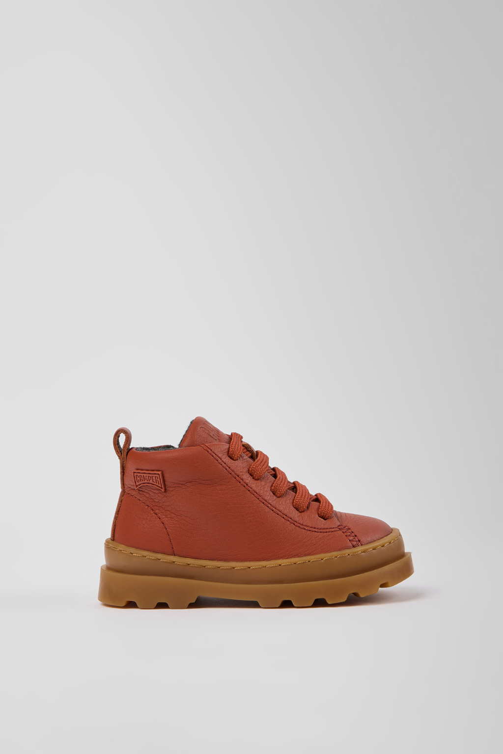 Brutus Red leather ankle boots for kids - Image 2
