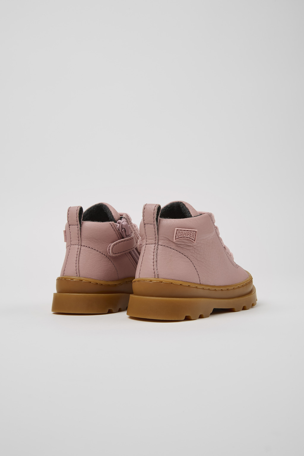 Brutus Pink leather ankle boots for kids - Image 3