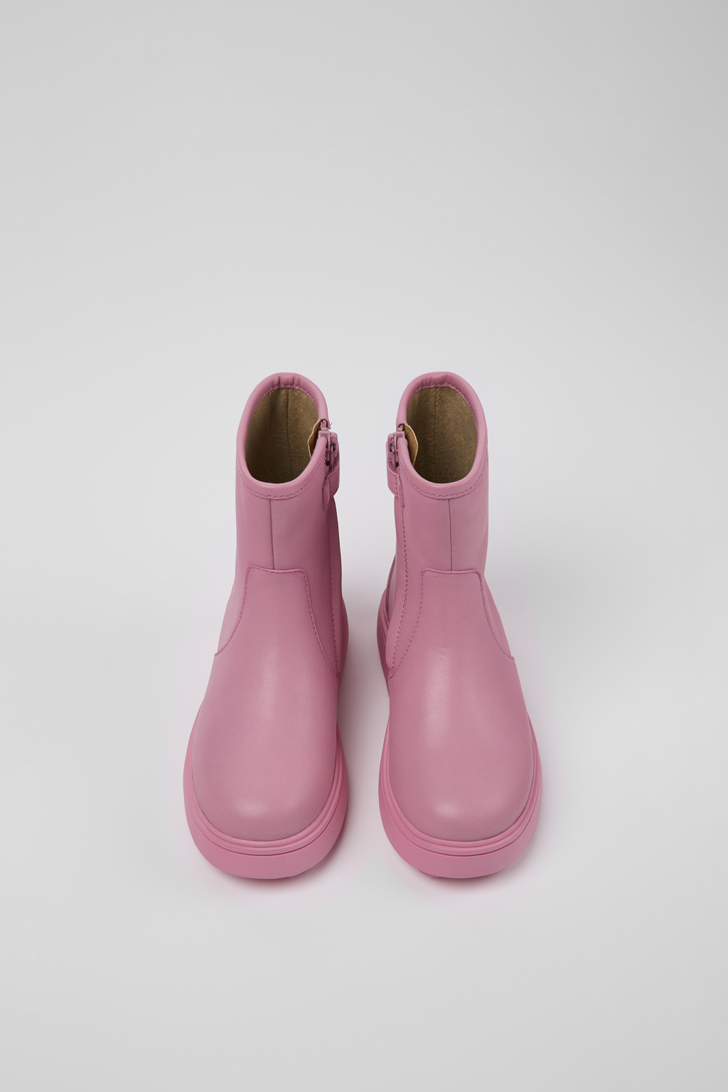 Norte Pink leather ankle boots for kids - Image 4