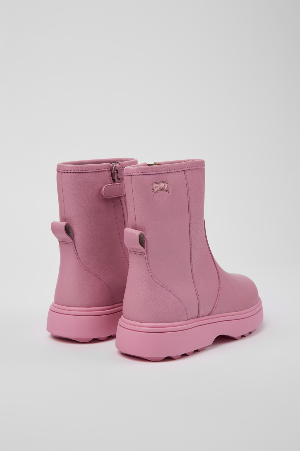Norte Pink leather ankle boots for kids - Image 3
