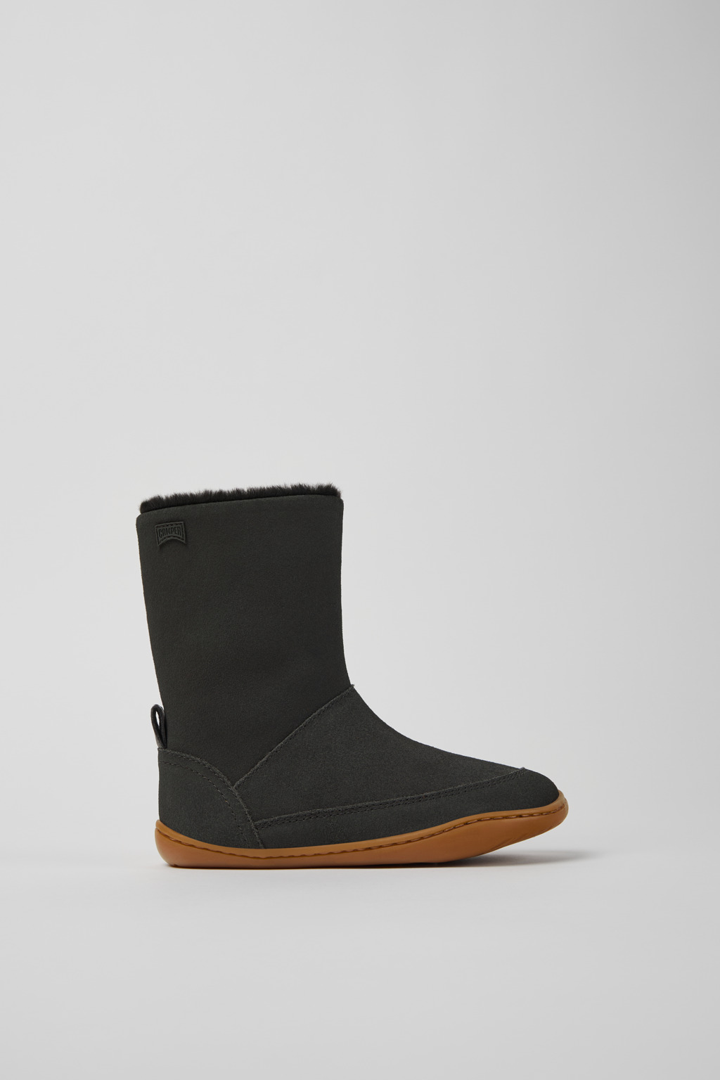 Peu Grey nubuck and leather boots for kids - Image 2