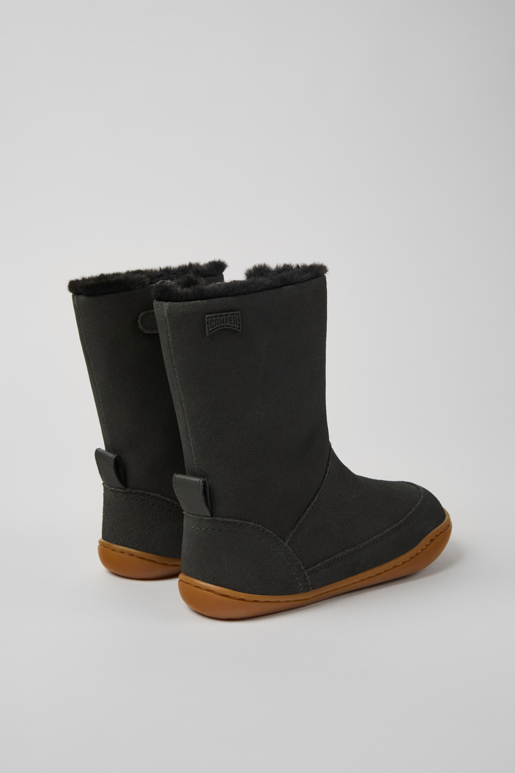 Peu Grey nubuck and leather boots for kids - Image 3