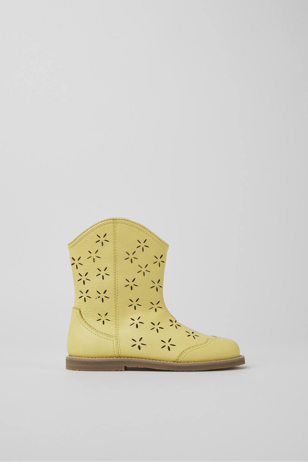 Savina Yellow leather boots for kids - Image 2