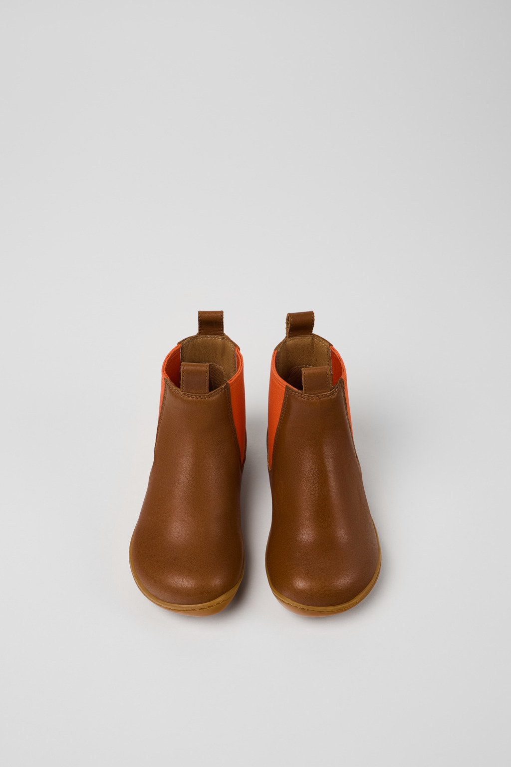 Peu Brown leather ankle boots for kids - Image 4
