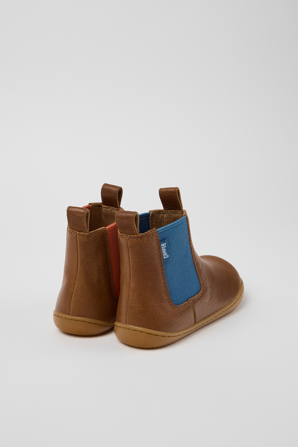 Twins Brown Leather Ankle Boots for Kids. - Image 3