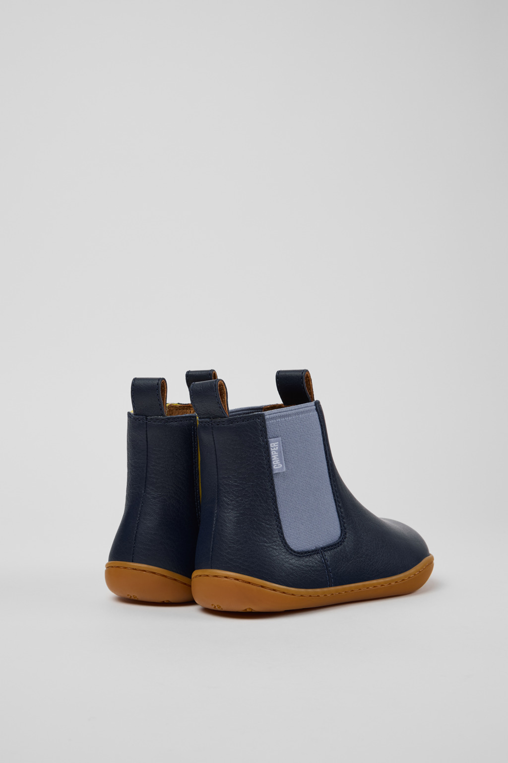 Twins Blue Leather Ankle Boots for Kids. - Image 3