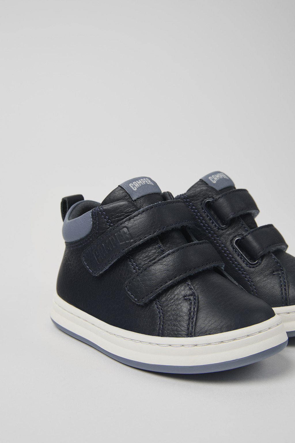 Runner Blue and gray leather sneakers for kids