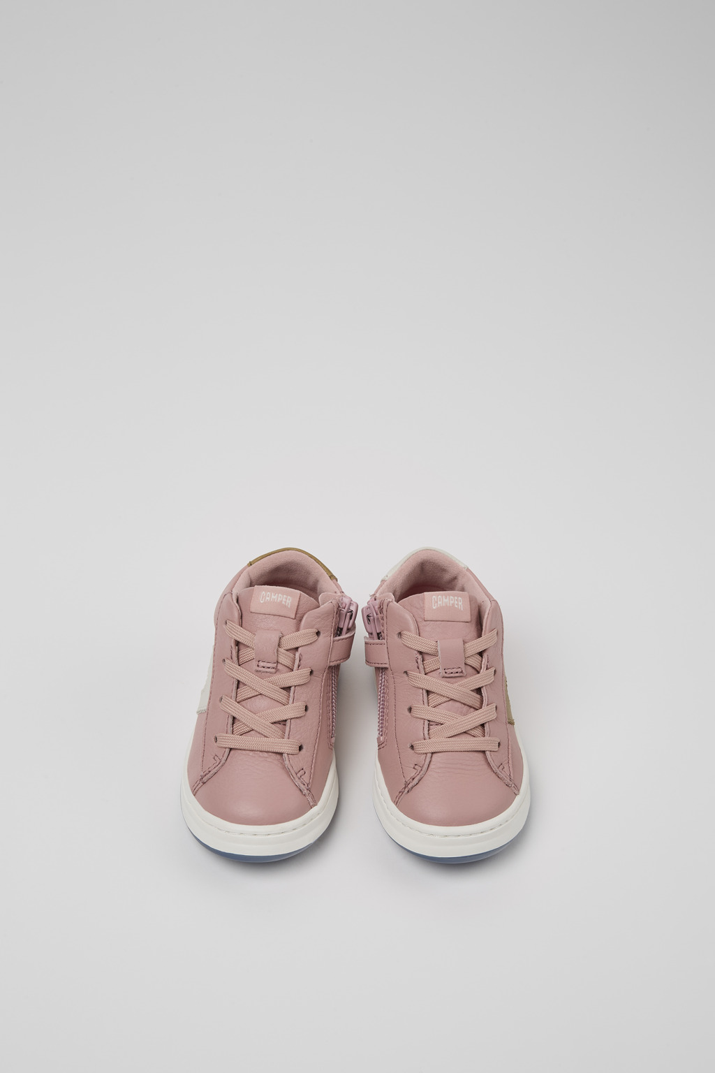 Twins Pink leather sneakers for kids - Image 4