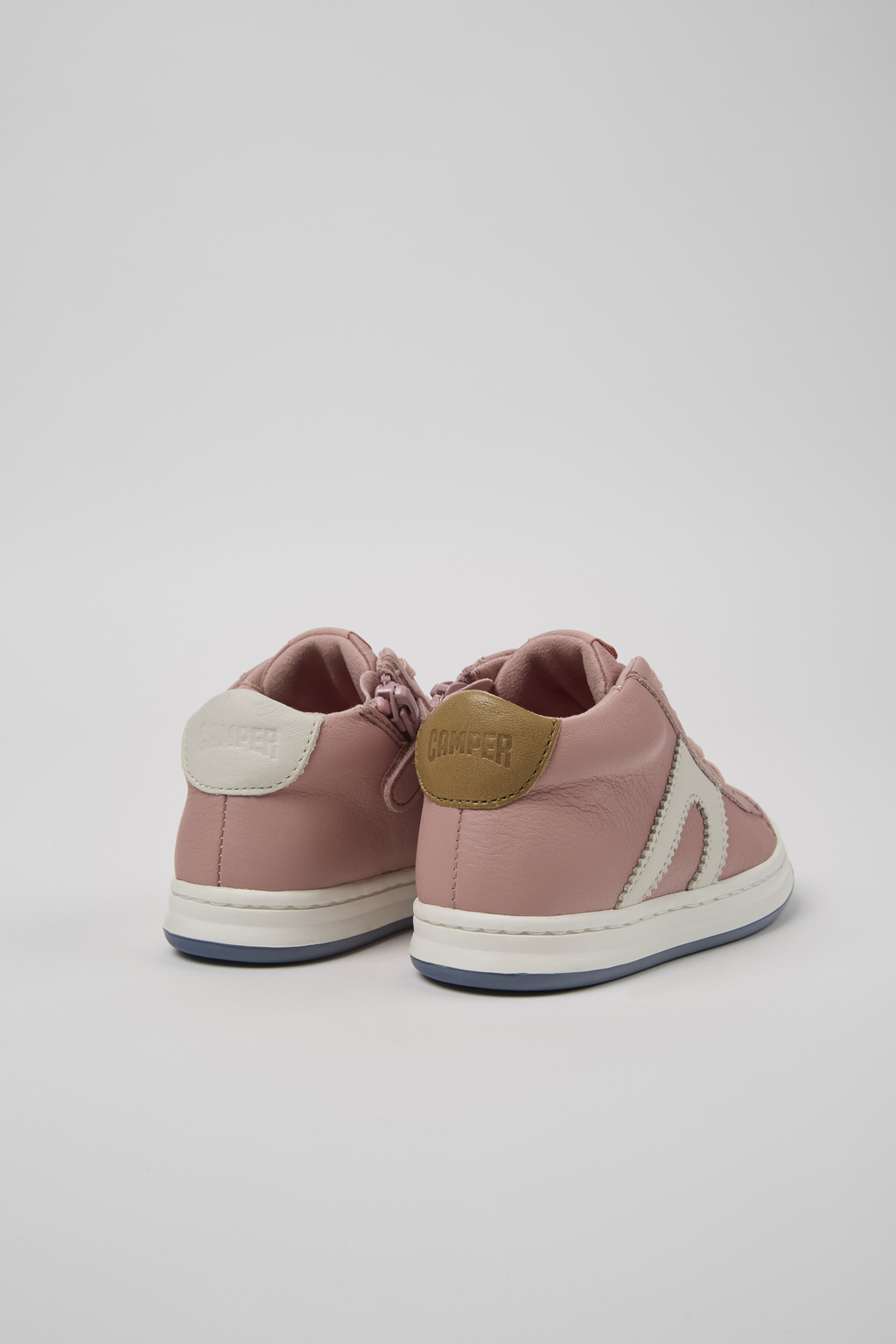 Twins Pink leather sneakers for kids - Image 3