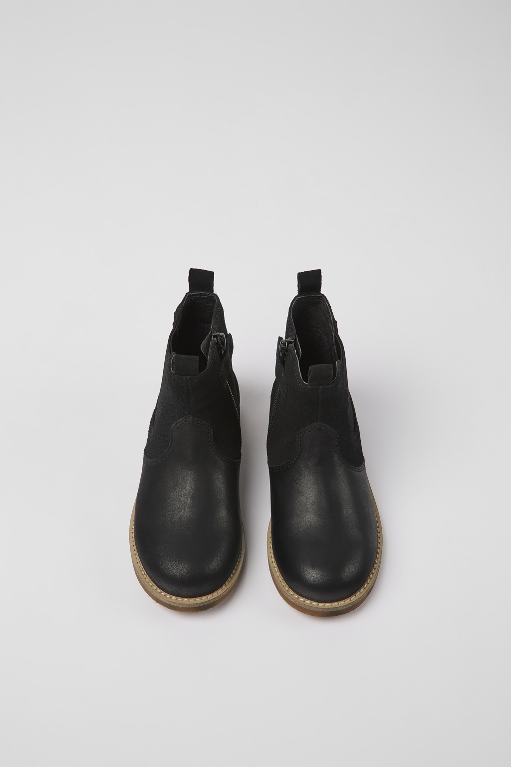 Savina Black nubuck and leather ankle boots for kids - Image 4