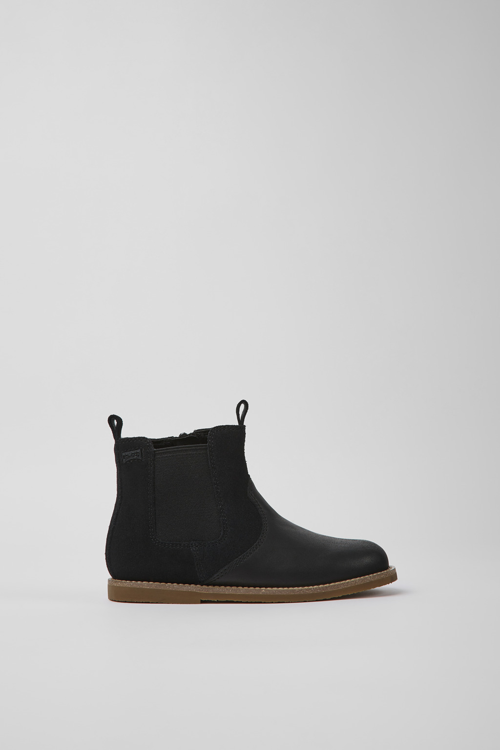 Savina Black nubuck and leather ankle boots for kids - Image 2
