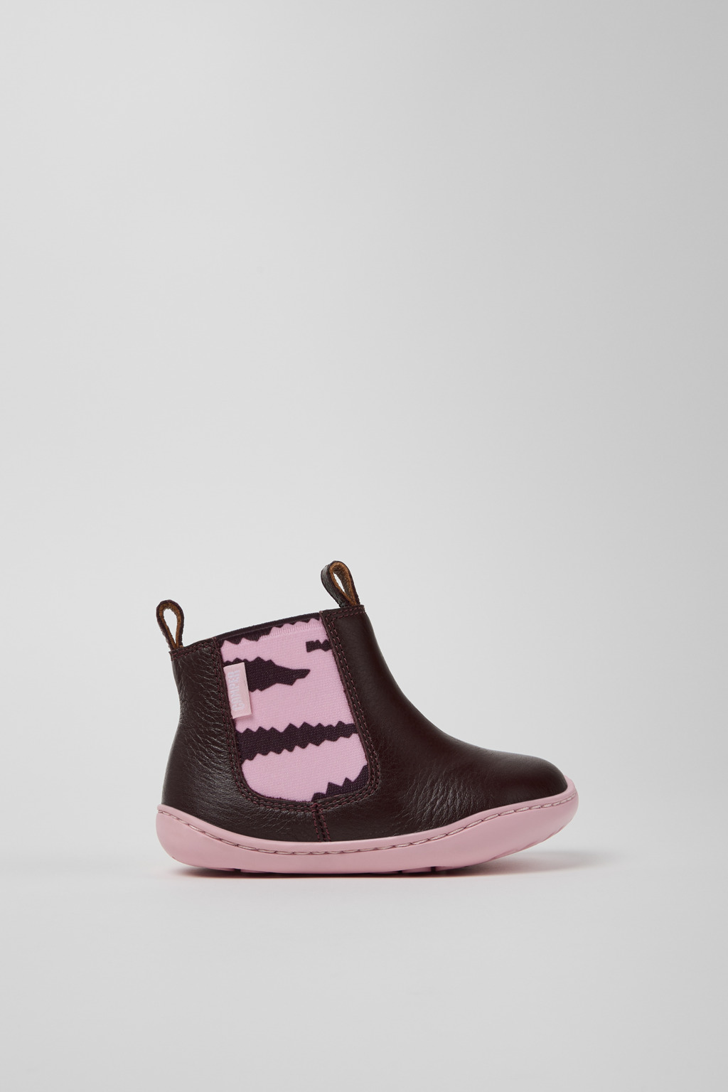 Twins Burgundy Leather Ankle Boots for Kids. - Image 2