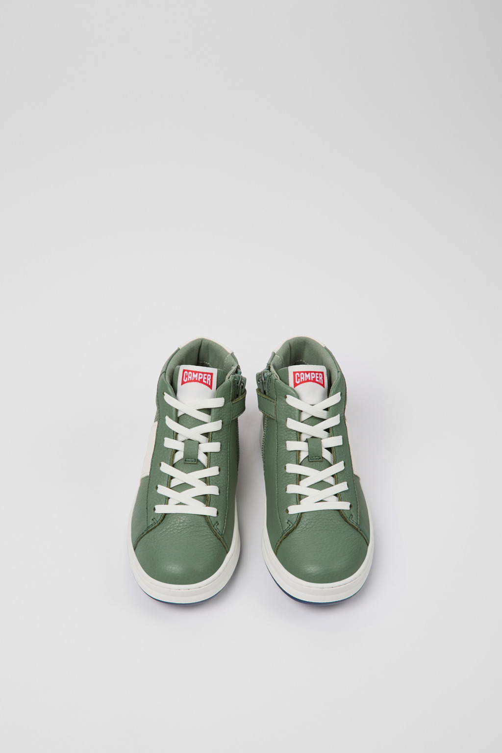 Runner Green and white leather ankle boots for kids - Image 4