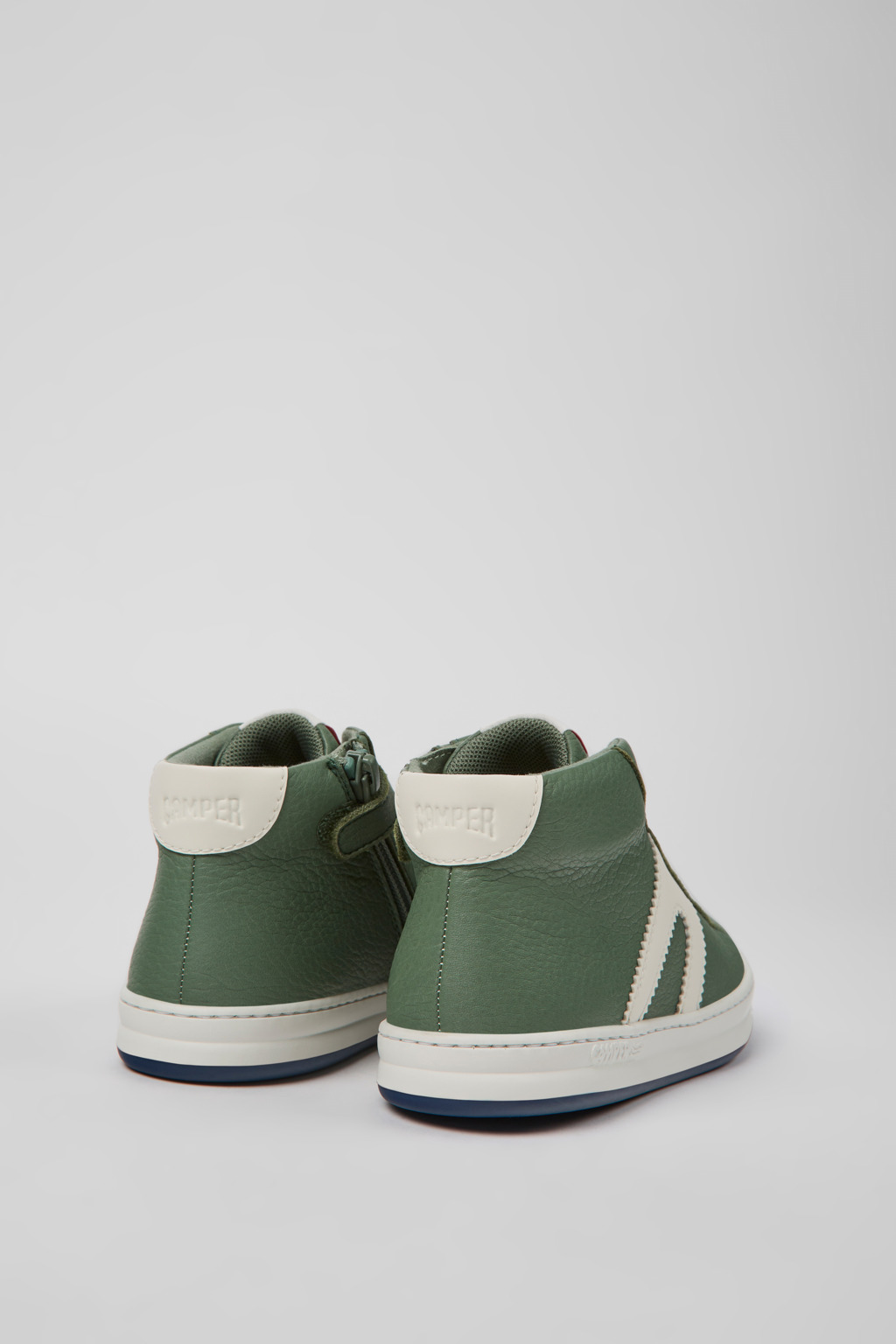 Runner Green and white leather ankle boots for kids - Image 3