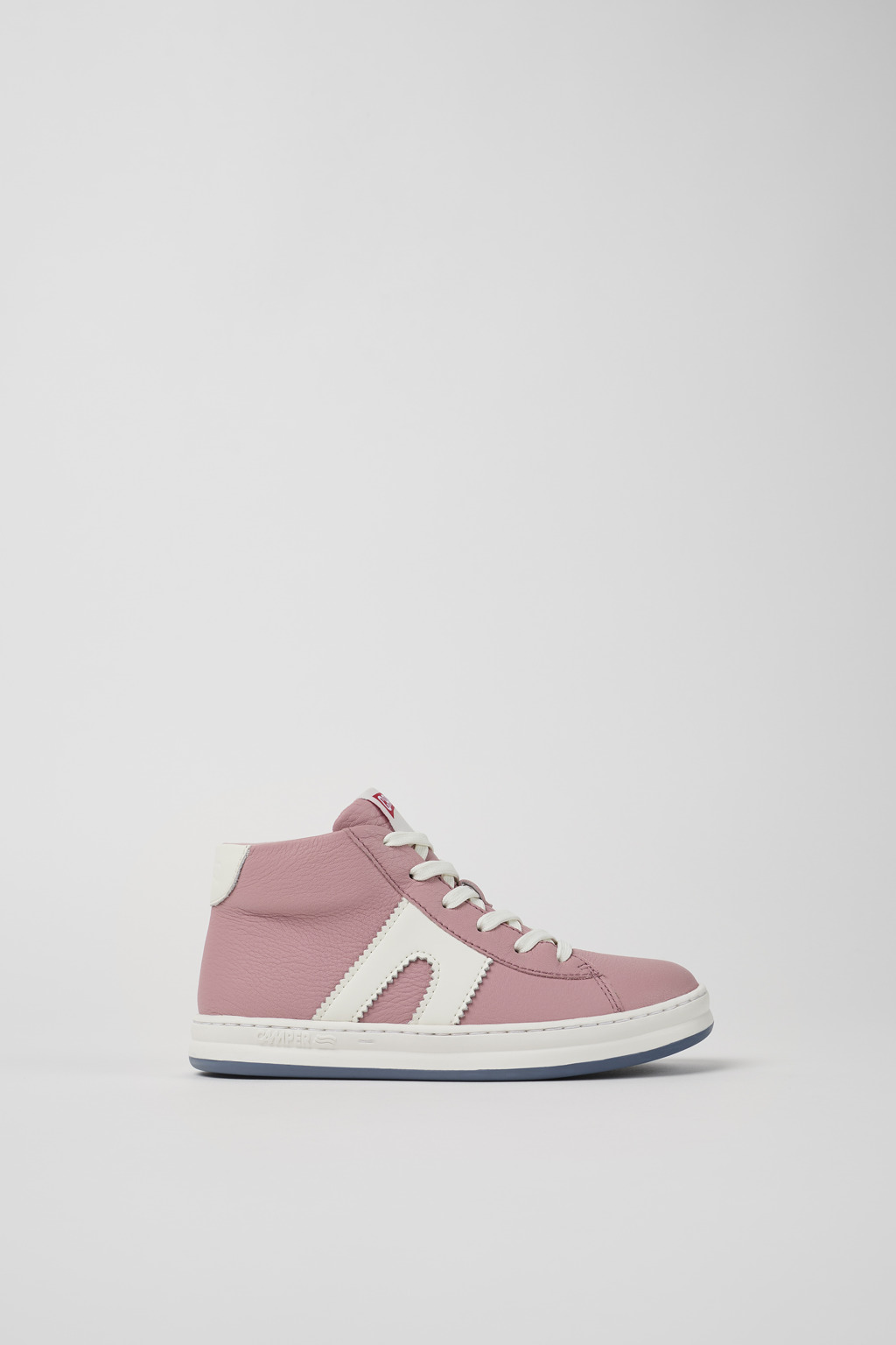 Runner Pink and white recycled leather sneakers for kids - Image 2