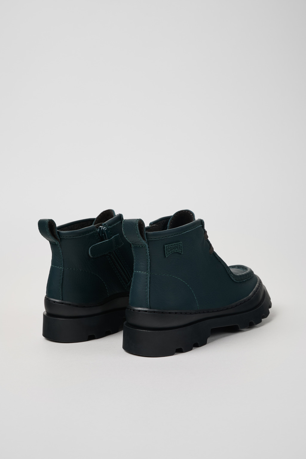 Brutus Green leather ankle boots for kids - Image 3