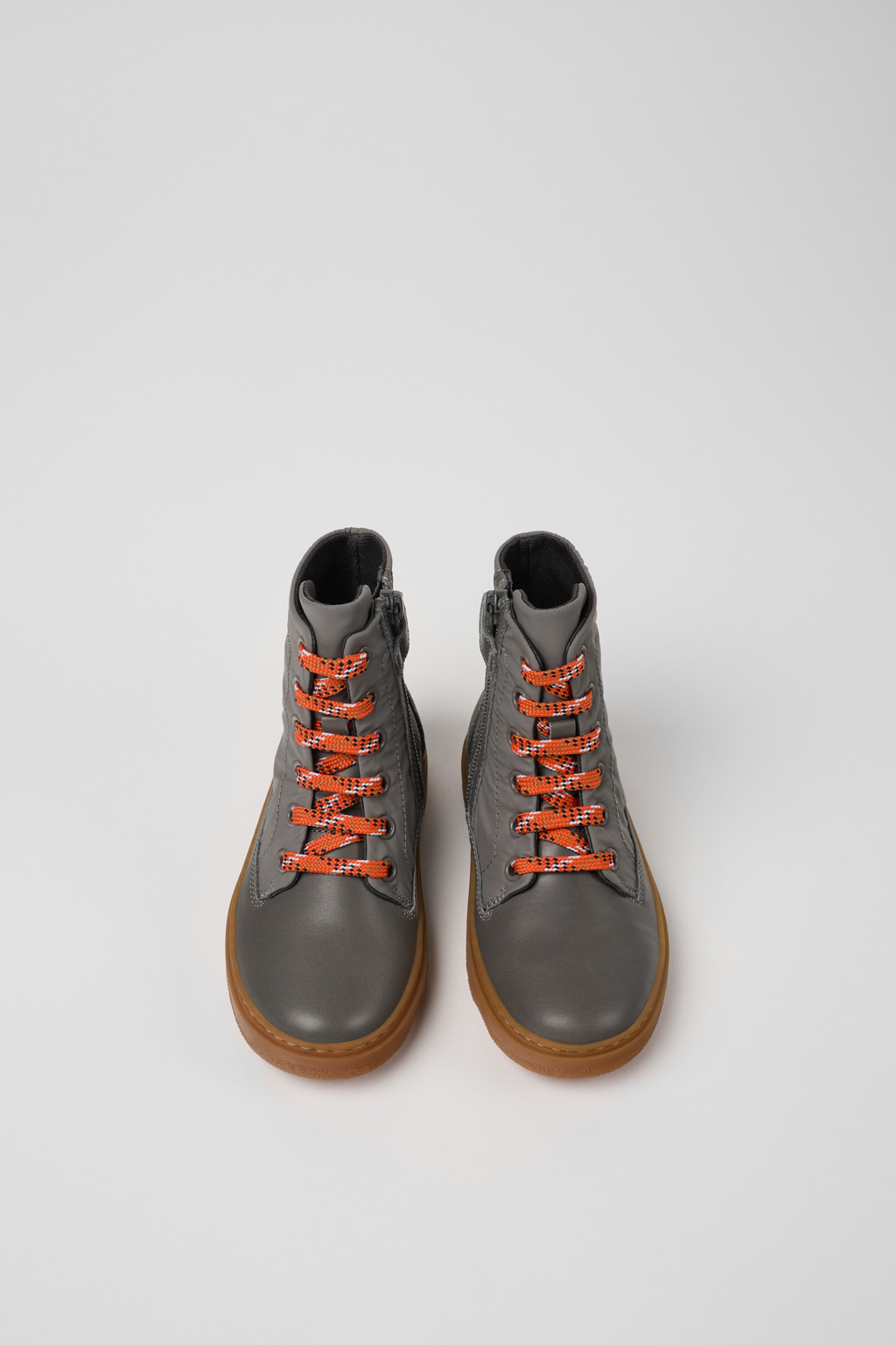 Kiddo Gray leather and textile ankle boots for kids - Image 4