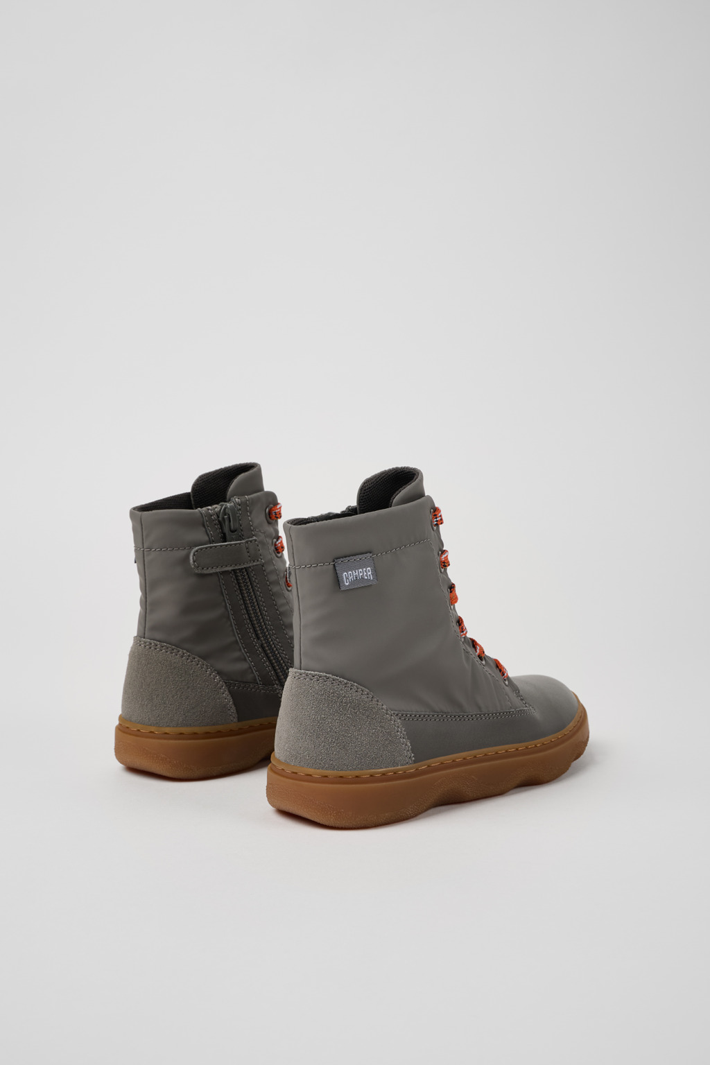 Kiddo Gray leather and textile ankle boots for kids - Image 3